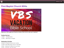 Tablet Screenshot of firstbaptistwillis.org